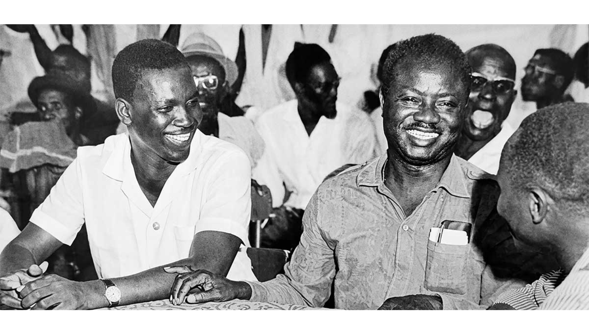 Postcolonial Casaman&ccedil;ais elites Assane Seck (left) and Emile Badiane (right)